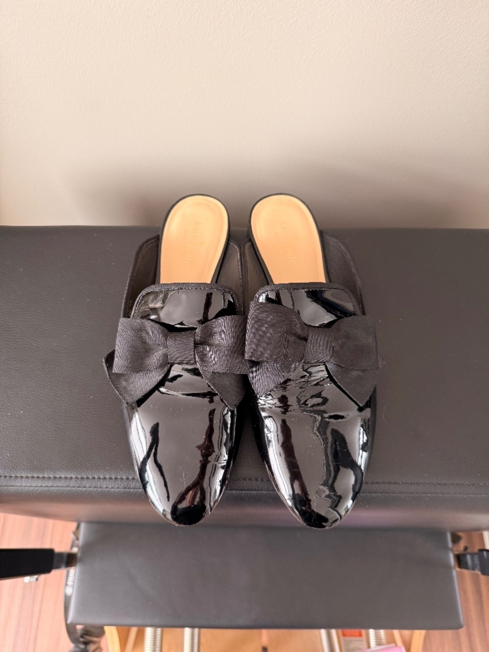 Black Patent Bow Mules